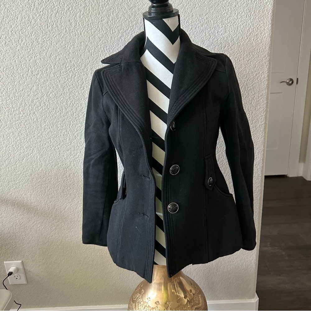 Kenneth Cole Reaction || black pea coat